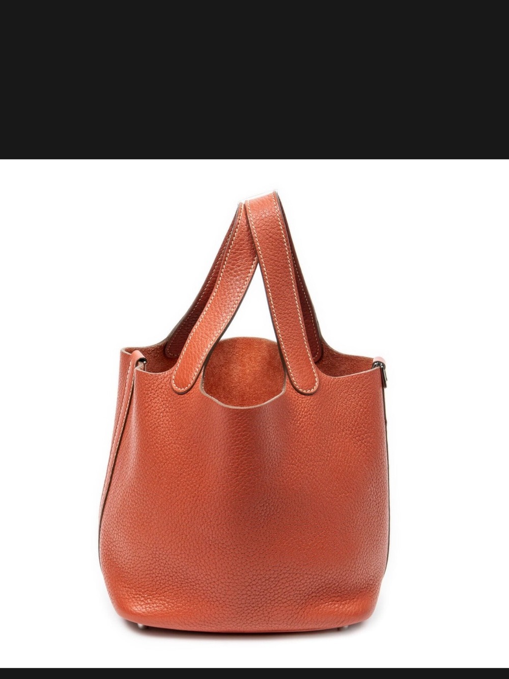Hermes Picotin Leather Bucket Bag - Red Pivoine
